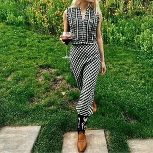 Doen Black and White Gingham Skirt